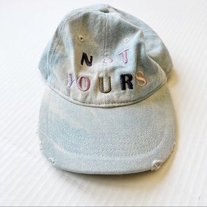 Not Yours Y2K Denim Distressed Baseball Hat